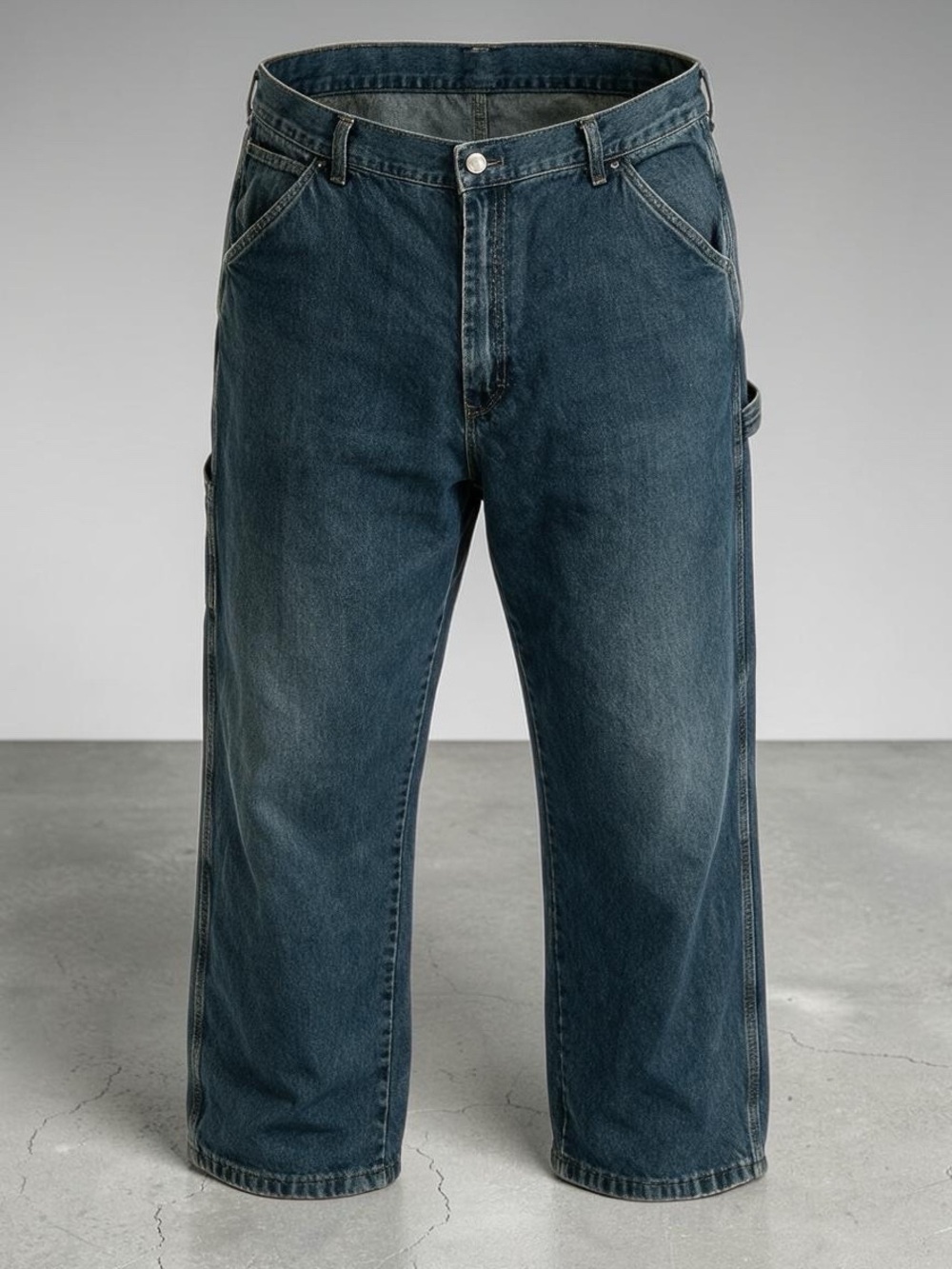 Wrangler Mens Carpenter Jeans 38x30 Blue Cotton Denim Loose Workwear Pants